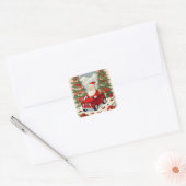 Sinterklaas groeten vierkante sticker (Envelop)
