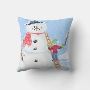 Sinterklaas Helper Bouw Een Gekke Sneeuwman Kussen