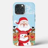Sinterklaas, herten en snowman Case-Mate iPhone case (Achterkant)