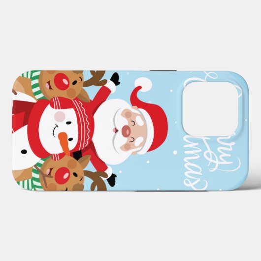 Sinterklaas, herten en snowman Case-Mate iPhone case (Achterkant (horizontaal))