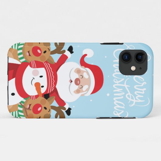 Sinterklaas, herten en snowman Case-Mate iPhone case (Achterkant (horizontaal))