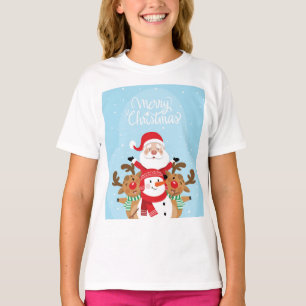 Sinterklaas, herten en snowman t-shirt