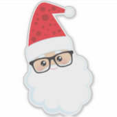 Sinterklaas, hipster-kerstman, Kerstmis, bril Sticker (Voorkant)