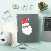 Sinterklaas, hipster-kerstman, Kerstmis, bril Sticker (iPad Cover)