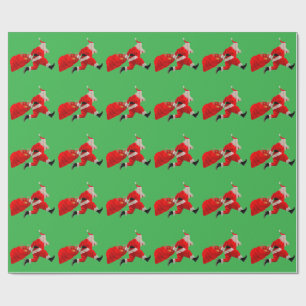 Sinterklaas Hustle Green Wrapping Paper Cadeaupapier
