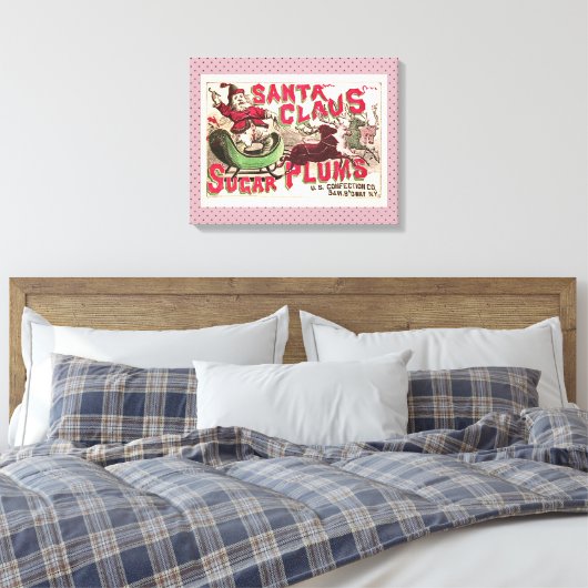 Sinterklaas  illustratieslee canvas afdruk (Insitu (Slaapkamer))