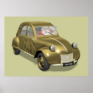 Sinterklaas in citroen 2CV Poster