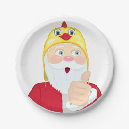 Sinterklaas in de haan pet, duimen, Kerst Papieren Bordje