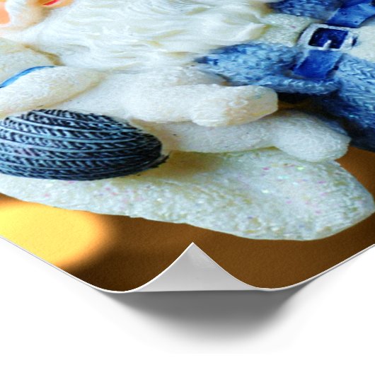 Sinterklaas in een blauw Suit Poster (Hoek)