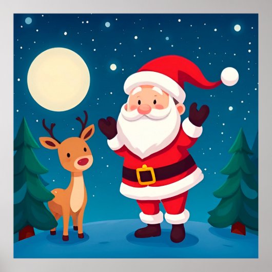 Sinterklaas in een magische winterscène poster (Voorkant)