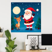 Sinterklaas in een magische winterscène poster (Thuiskantoor)
