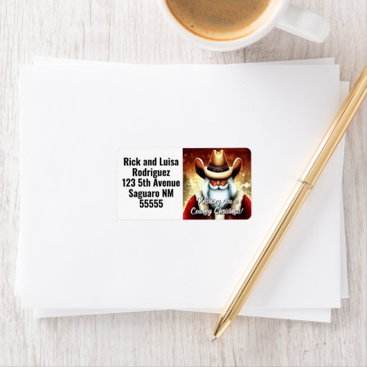 Sinterklaas in een Western Pet Kerst Etiket (Insitu)