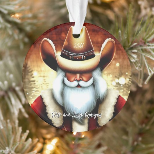 Sinterklaas in een Western Pet Kerst Ornament (Boom)