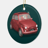 Sinterklaas in Fiat 500 Keramisch Ornament (Links)
