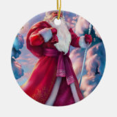 Sinterklaas in het bos keramisch ornament (Voorkant)