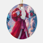 Sinterklaas in het bos keramisch ornament (Links)