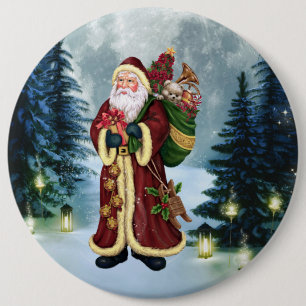 Sinterklaas in het bos ronde button 6,0 cm