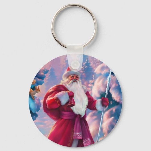 Sinterklaas in het bos sleutelhanger (Voorkant)