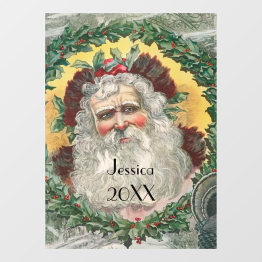 Sinterklaas in het midden van een kerstmis raamsticker (Vel)