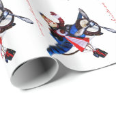 Sinterklaas in het vliegtuig (wit) cadeaupapier (Rol Hoek)