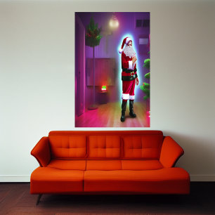 Sinterklaas in huis   AI Art Poster