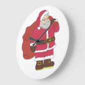 Sinterklaas in rood met cadeautas en eierlassen grote klok (Hoek)