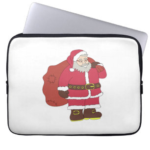 Sinterklaas in rood met cadeautas en eierlassen laptop sleeve