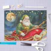  Sinterklaas in Sleigh, Golden Moon, Sterren Tissuepapier (Craft)