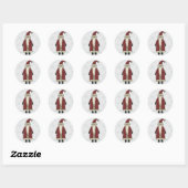 Sinterklaas in Snow Ronde Sticker (Vel)