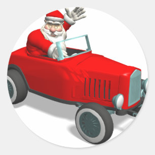 Sinterklaas in warme weg ronde sticker
