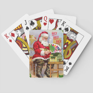 Sinterklaas in zijn atelier pokerkaarten