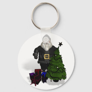 Sinterklaas in zwart leder sleutelhanger