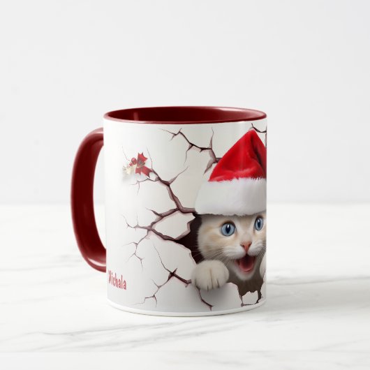 Sinterklaas Kat in Muur Mok (Voorkant links)