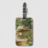Sinterklaas Kerst Antiek Mooie Kunst Bagagelabel (Voorkant (verticaal))