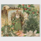 Sinterklaas Kerst Antiek Mooie Kunst Cadeaupapier (Vlak)