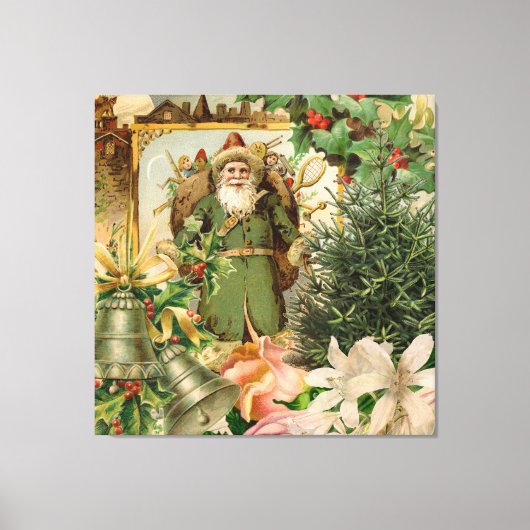 Sinterklaas Kerst Antiek Mooie Kunst Canvas Afdruk (Voorkant)