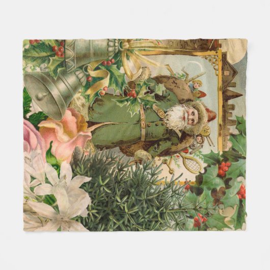 Sinterklaas Kerst Antiek Mooie Kunst Fleece Deken (Voorkant (Horizontaal))