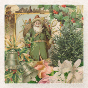 Sinterklaas Kerst Antiek Mooie Kunst Glazen Onderzetter