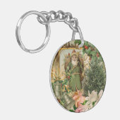 Sinterklaas Kerst Antiek Mooie Kunst Sleutelhanger (Voorkant Links)