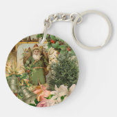 Sinterklaas Kerst Antiek Mooie Kunst Sleutelhanger (Achterkant)