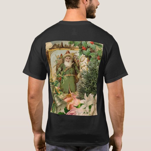 Sinterklaas Kerst Antiek Mooie Kunst T-shirt (Achterkant)