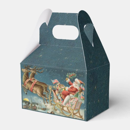 Sinterklaas Kerst Antiek Sleigh Rendier Bedankdoosjes (Achterkant)
