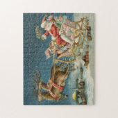 Sinterklaas Kerst Antiek Sleigh Rendier Legpuzzel (Verticaal)