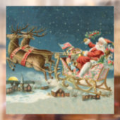Sinterklaas Kerst Antiek Sleigh Rendier Raamsticker (Vel 2)