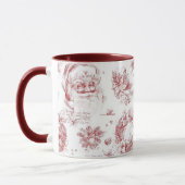 Sinterklaas Kerst Franse Country Red Toile Mok (Links)