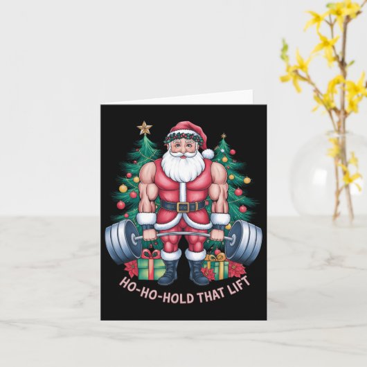 Sinterklaas Kerst Gym Workout Ho-ho-hold Dat Kaart (Gele Bloem)