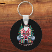 Sinterklaas Kerst Gym Workout Ho-ho-hold Dat Sleutelhanger (Voorkant)