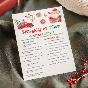 Sinterklaas Kerst Naughty or Nice Spel Feestdagenkaart