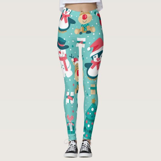 Sinterklaas Kerst  Patroon Leggings (Voorkant)