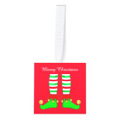 Sinterklaas, kerstboom en Elf Legs Kubus Ornament (Voorkant)